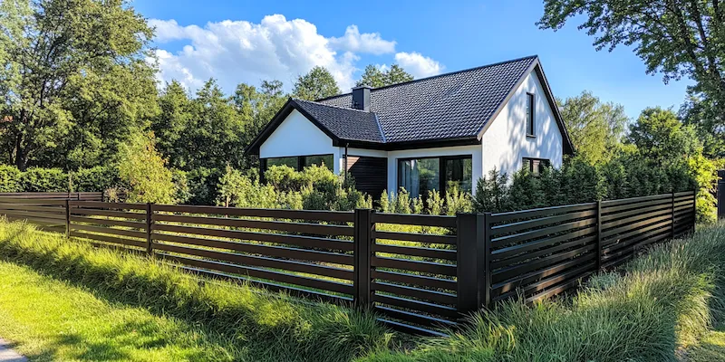 Moderne Gartengestaltung mit Zäunen aus Polen